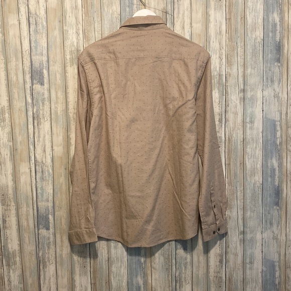 RARE RABBIT Tan Speckled Long Sleeve Button Up Dress Shirt | Size L - Picture 11 of 15